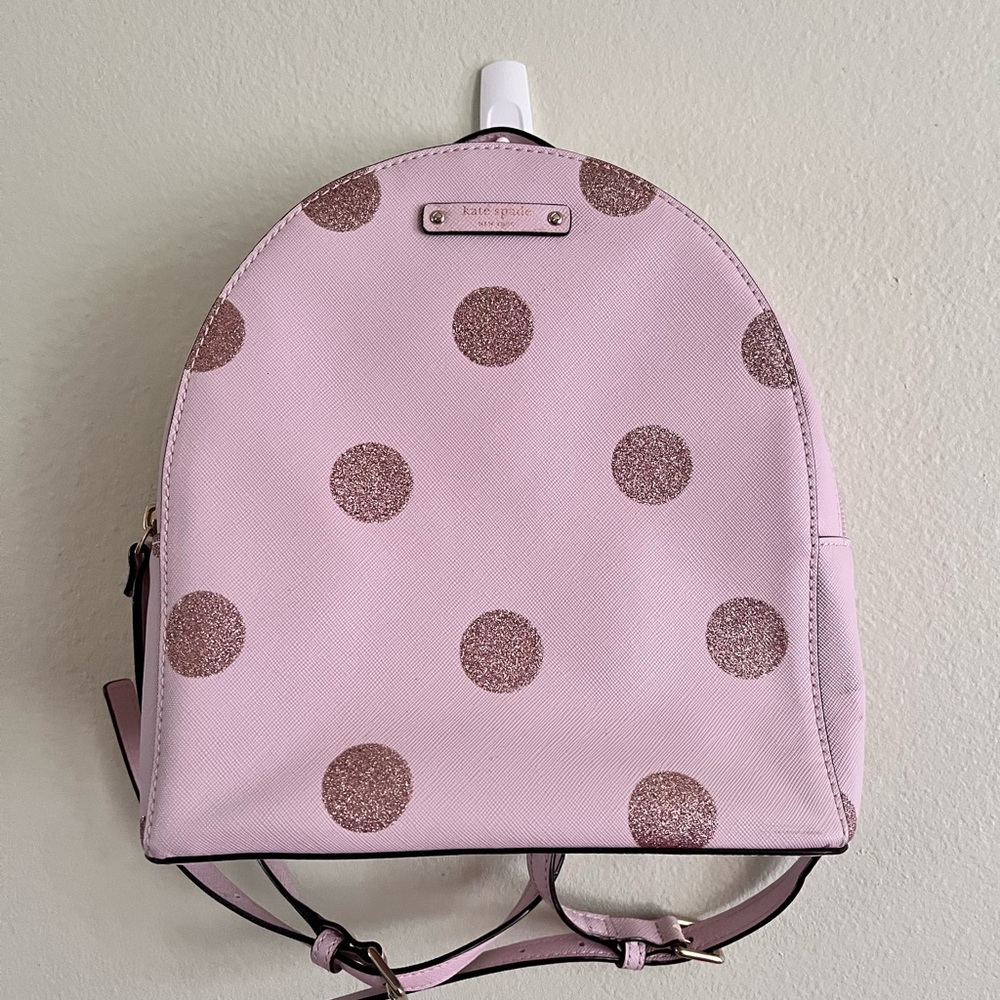 Kate Spade Pink and Brown Backpack with Dome Shape